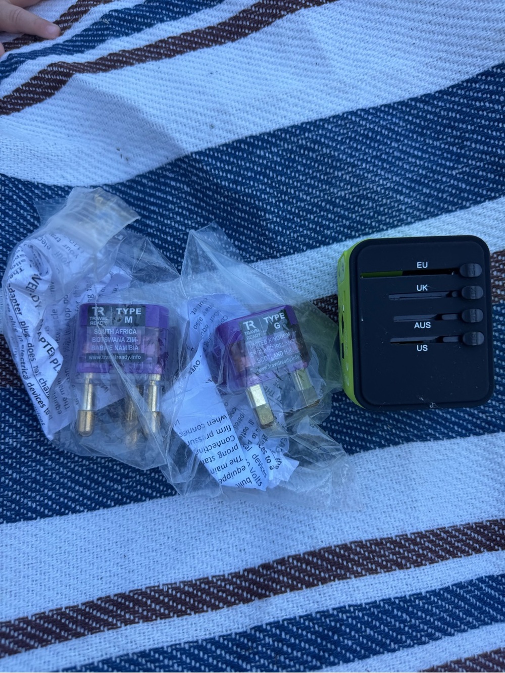 Travel Adapter + 2 Plug Adapters – New – $8